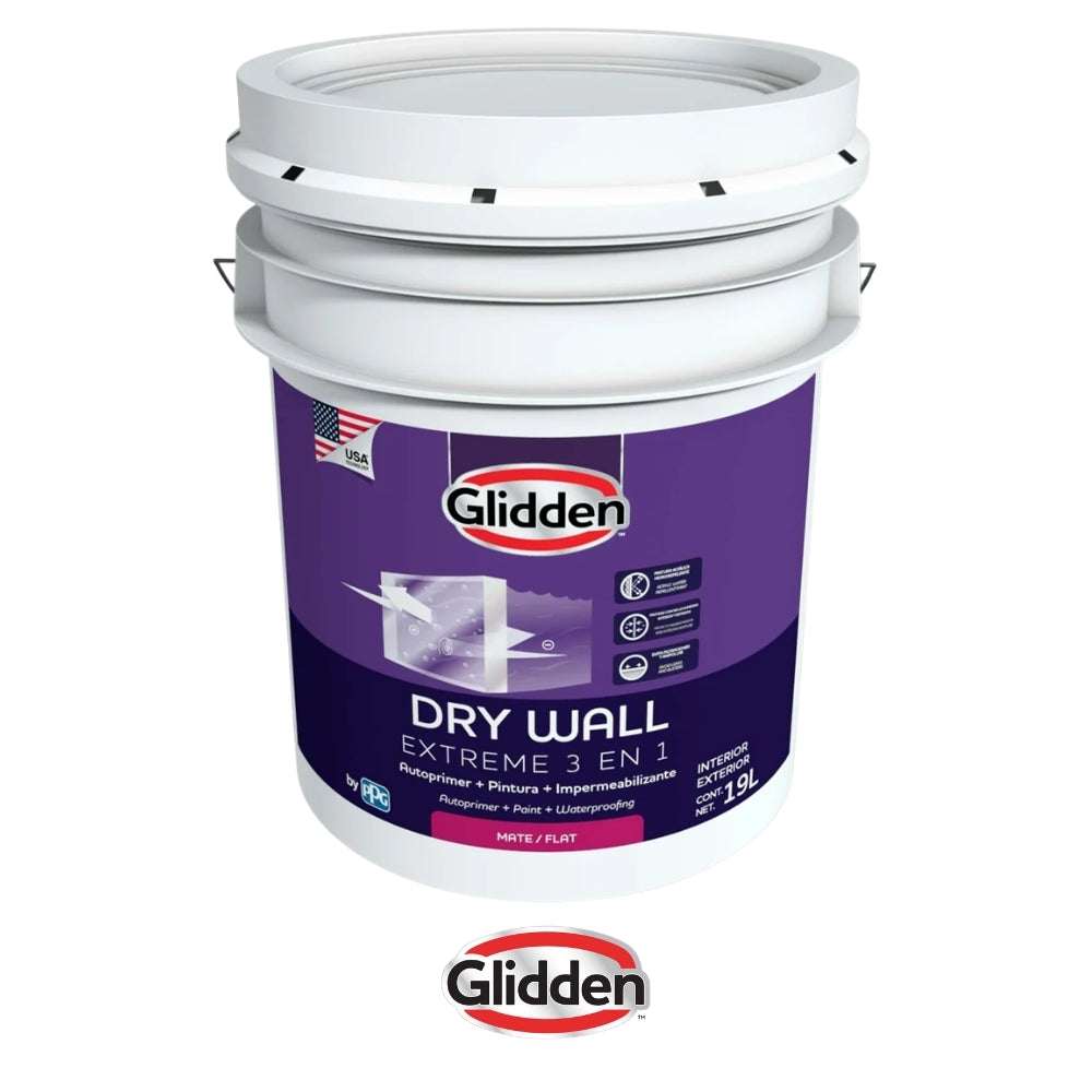 PINTURA GLIDDEN DRY WALL EXT 3 EN 1 PASTEL MATE 5GL 19A0276724