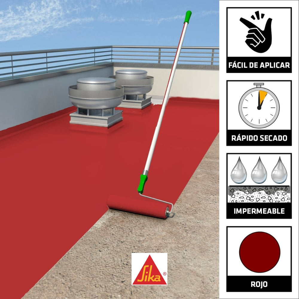 SIKA ACRIL TECHO POWER ROJO 4 LTS (GL) - 4 AÑOS