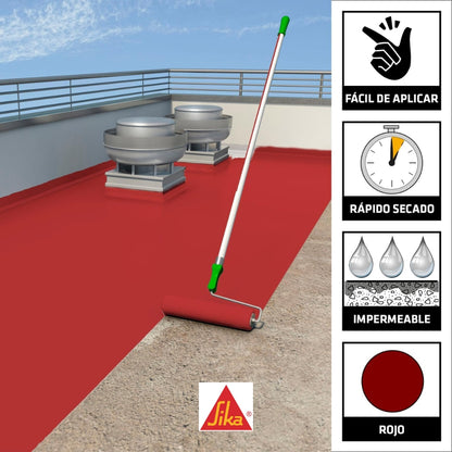 SIKA ACRIL TECHO POWER ROJO 4 LTS (GL) - 4 AÑOS