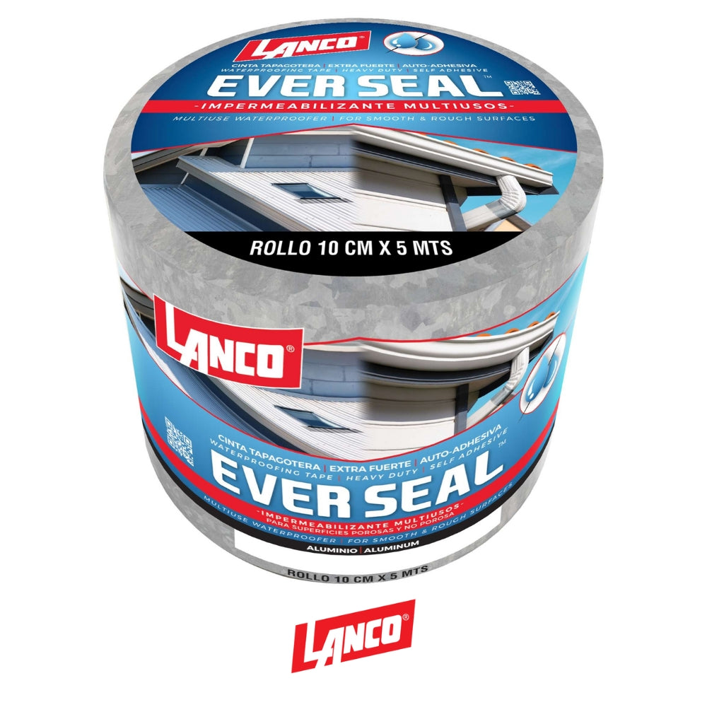CINTA AUTOADHESIVA IMPERMEABILIZANTE ALUMINIO 10 CM X 5 M ES4496-18 LANCO