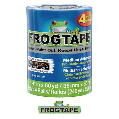 CINTA MASKING TAPE AZUL 1.41 IN X 60 YD FROGTAPE (105569) PACK 4