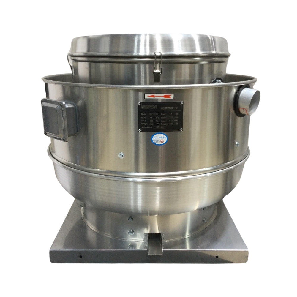 EXTRACTOR CENTRIFUGO DE DESCARGA VERTICAL PARA CAMPANA RCF-355 1.1KW 1720RPM