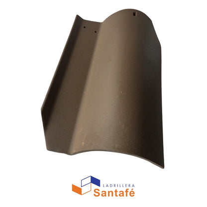 TEJA S DE ARCILLA 45,7cm x 28,6cm x 8,9cm  ENGOBADO COCOA SANTAFE 00000679