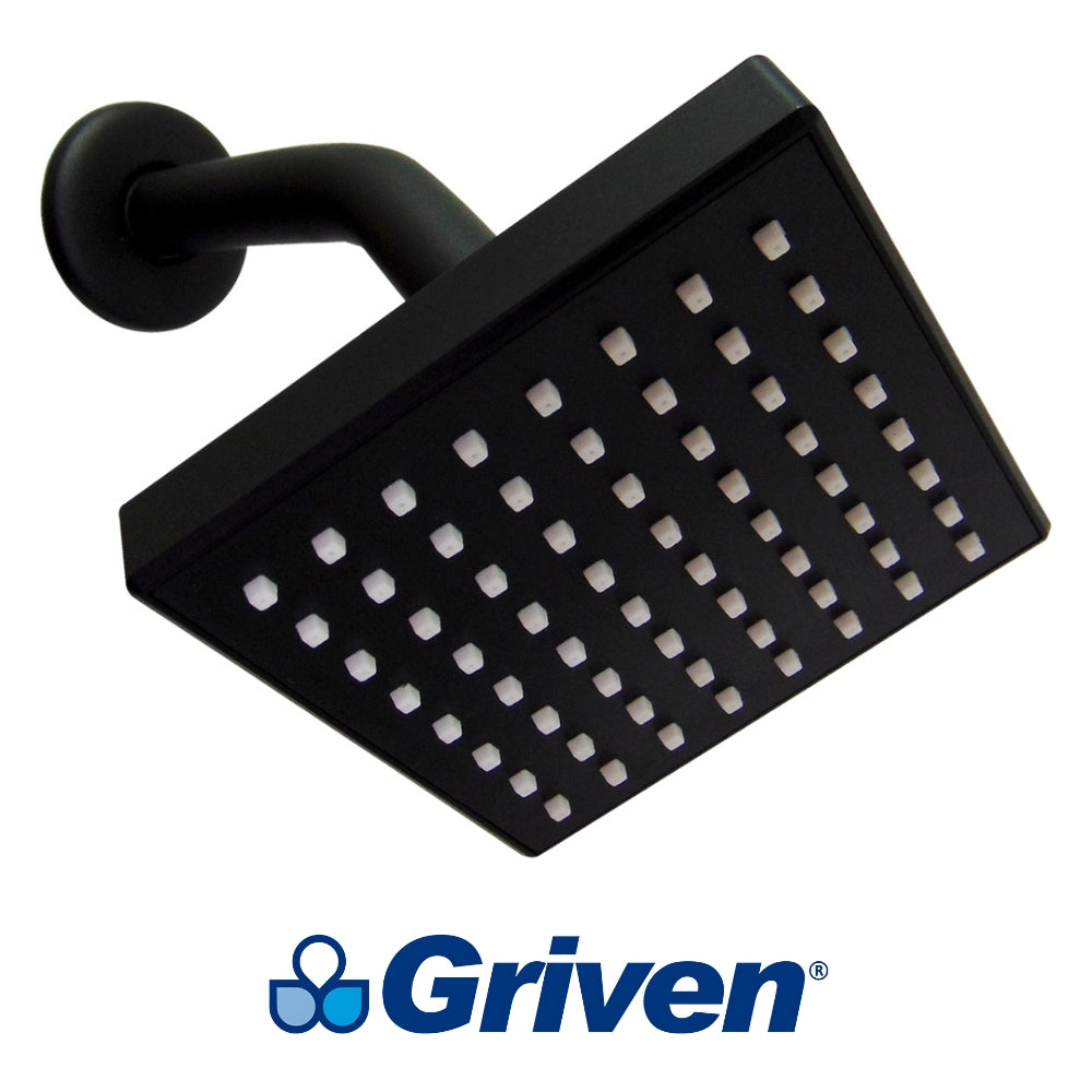 REGADERA TIPO LLUVIA 4 PULGADAS NEGRA GRIVEN GV-SHB-A4