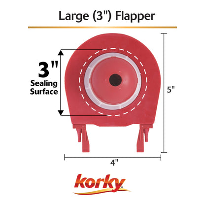 REPUESTO FLAPPER KORKY 3 IN UNIVERSAL ROJO 3070BP