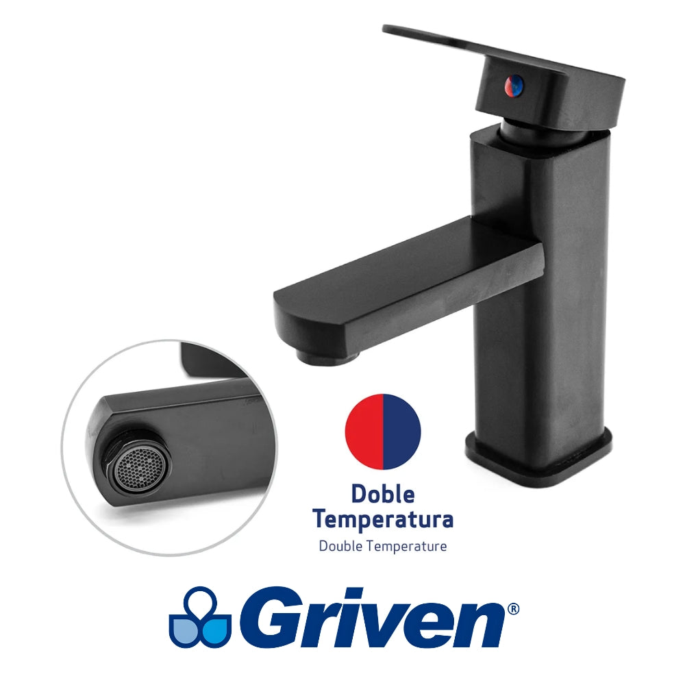 LLAVE MONOMANDO DE LAVAMANOS NEGRO GRIVEN A367-BF601-3-8