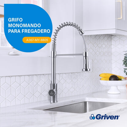 LLAVE MONOMANDO DE FREGADOR SATIN GRIVEN A367-MY-8805-3-8