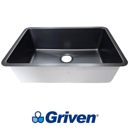 FREGADOR DE SOBREPONER SENCILLO DE ACERO INOXIDABLE 68X45X23 CM GRIVEN GRV-68X45