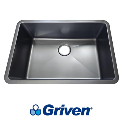 FREGADOR DE SOBREPONER SENCILLO DE ACERO INOXIDABLE 68X45X23 CM GRIVEN GRV-68X45