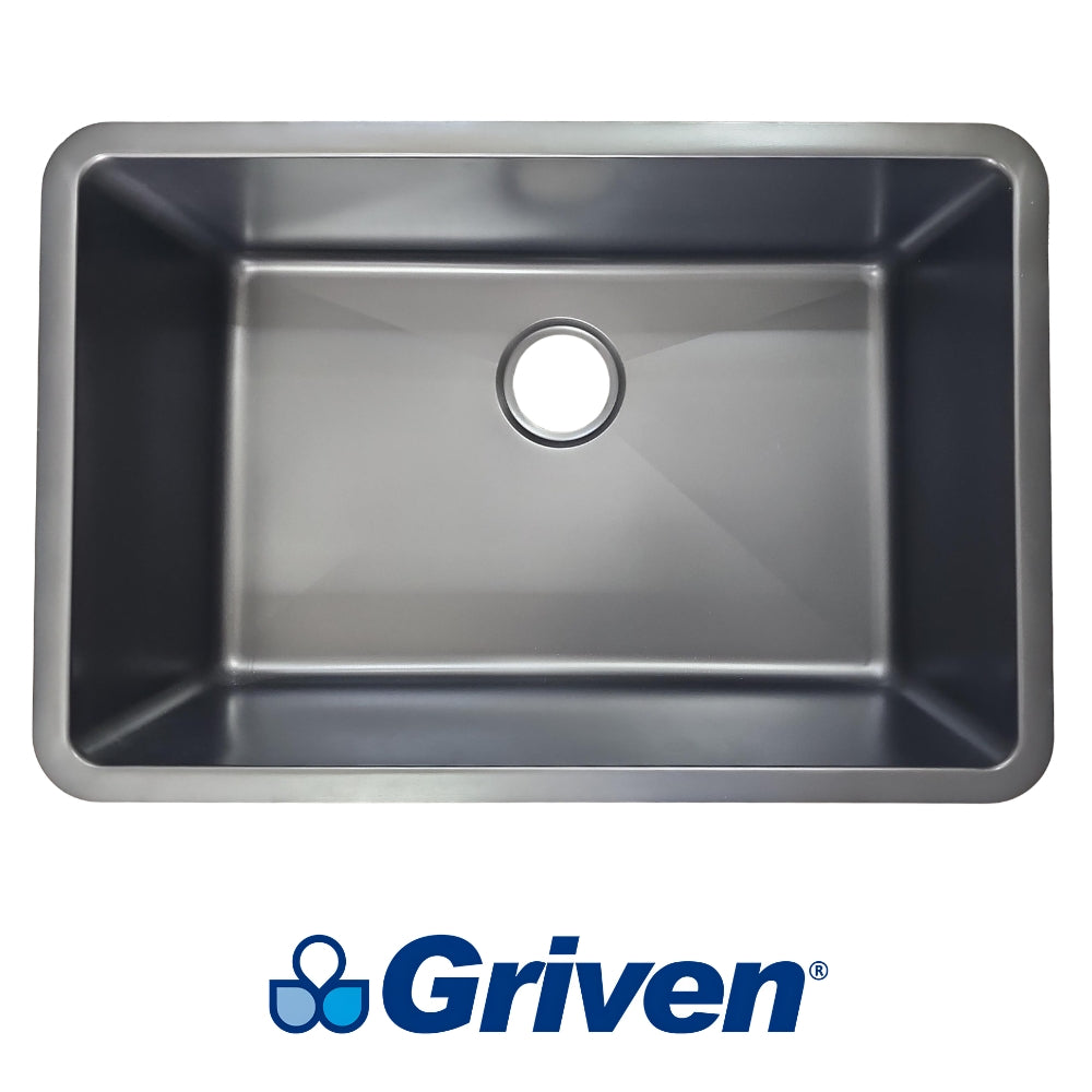 FREGADOR DE SOBREPONER SENCILLO DE ACERO INOXIDABLE 68X45X23 CM GRIVEN GRV-68X45