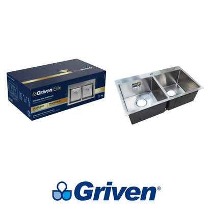 FREGADOR DE SOBREPONER DOBLE DE ACERO INOXIDABLE 72X45x22 CM GRIVEN GRV-7845A2