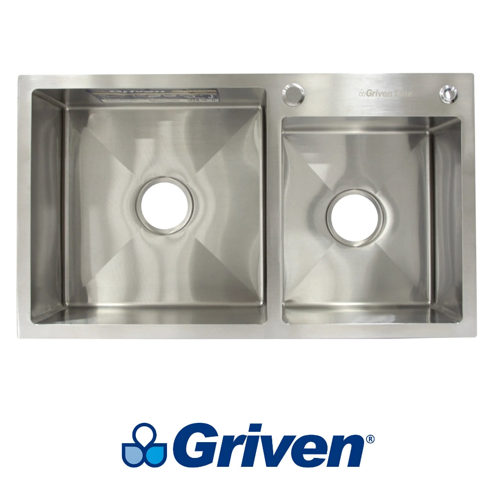 FREGADOR BAJO MESA DOBLE DE ACERO INOXIDABLE 78X45x22 CM GRIVEN GRV-7845D