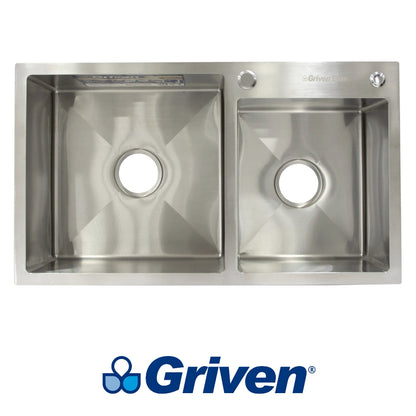 FREGADOR BAJO MESA DOBLE DE ACERO INOXIDABLE 78X45x22 CM GRIVEN GRV-7845D