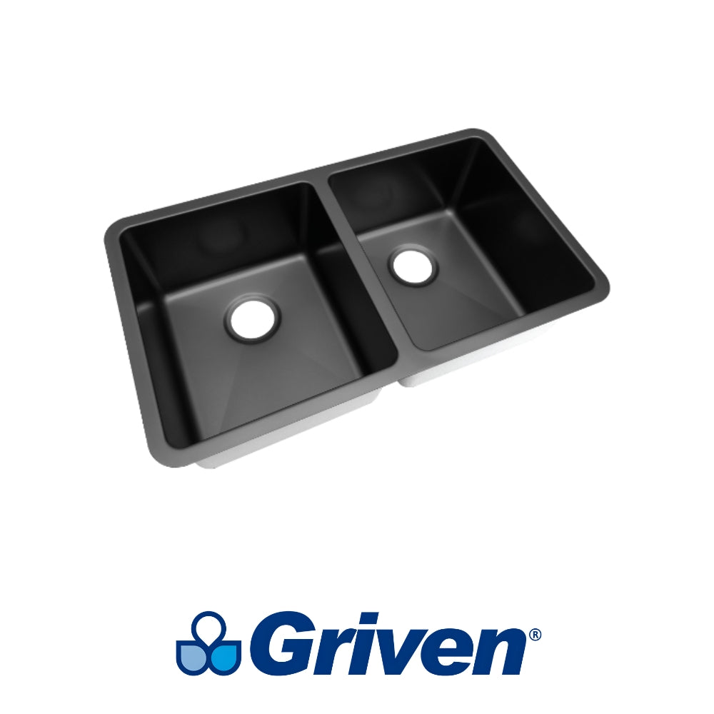 FREGADOR DE SOBREPONER DOBLE DE ACERO INOXIDABLE 80X45x23 CM GRIVEN GRV-80X45