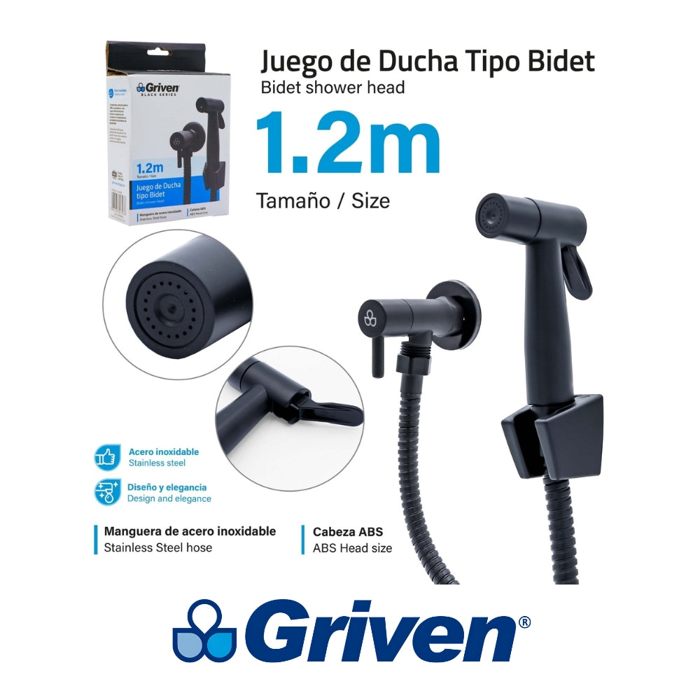 DUCHA SANITARIA BIDET 1.2M NEGRO