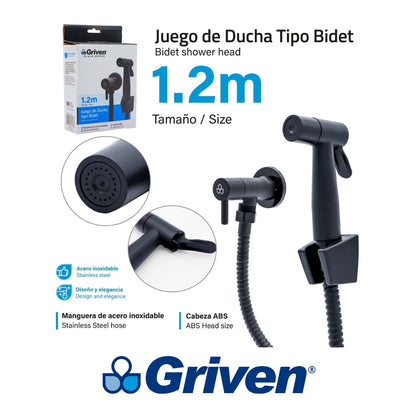 DUCHA SANITARIA BIDET 1.2M NEGRO