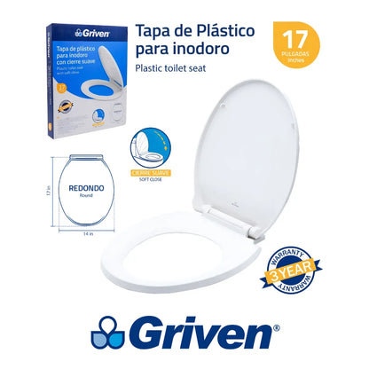 ASIENTO PARA INODORO CIERRE SUAVE 17 IN GRIVEN A367-LPA-007