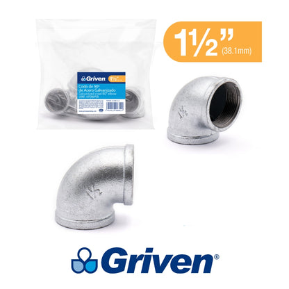 CODO GALVANIZADO DE 1-1/2 IN X 90 GRADOS PARA TUBERÍAS