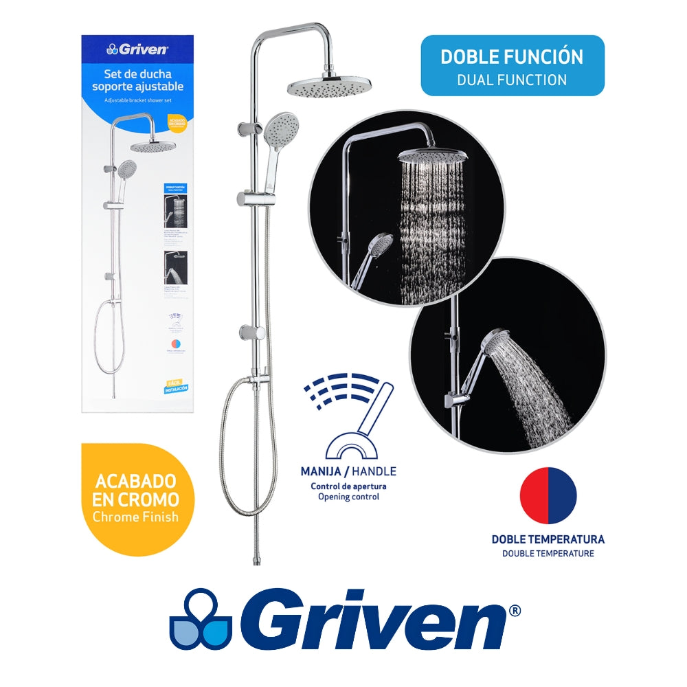 SET DE DUCHA CROMO GRIVEN A367-SH-3T