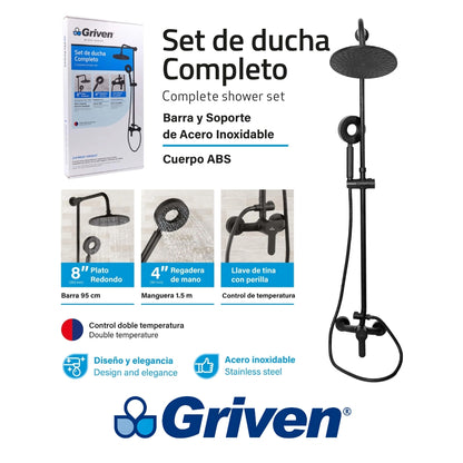 SET DE DUCHA NEGRA GRIVEN GV-SH-B1