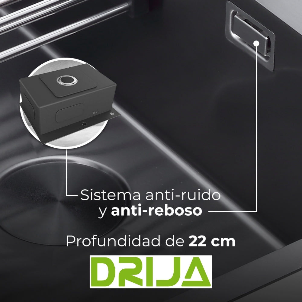 FREGADOR DRIJA SENCILLO DE ACERO INOXIDABLE SATINADO 84CM DE LUJO (BOLONIA 84)