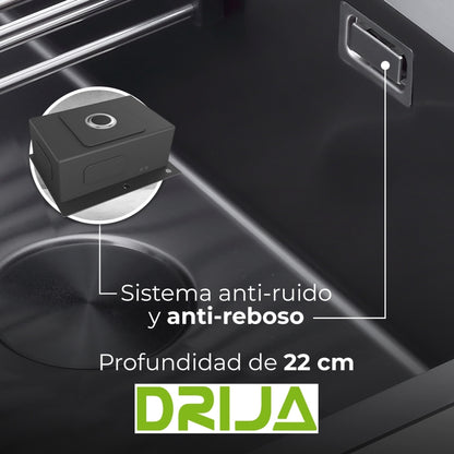 FREGADOR DRIJA SENCILLO DE ACERO INOXIDABLE SATINADO 84CM DE LUJO (BOLONIA 84)