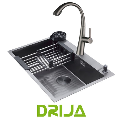 FREGADOR DRIJA SENCILLO DE ACERO INOXIDABLE SATINADO 84CM DE LUJO (BOLONIA 84)