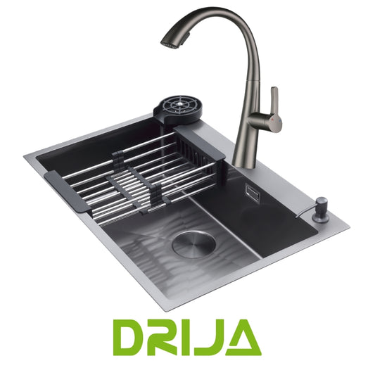 FREGADOR DRIJA SENCILLO DE ACERO INOXIDABLE SATINADO 84CM DE LUJO (BOLONIA 84)