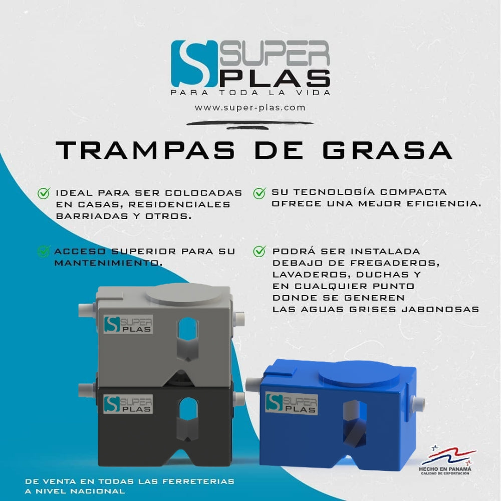 TRAMPA DE GRASA 70 LTS / 30 LBS SUPER PLAS