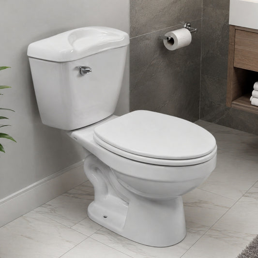 INODORO DOS PIEZAS ELONGADO COLOR BLANCO HUIDA