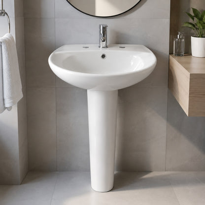 LAVAMANOS CON PEDESTAL BLANCO HUIDA
