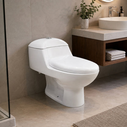 INODORO UNA PIEZA ELONGADO COLOR BLANCO BALTIC SR-1002