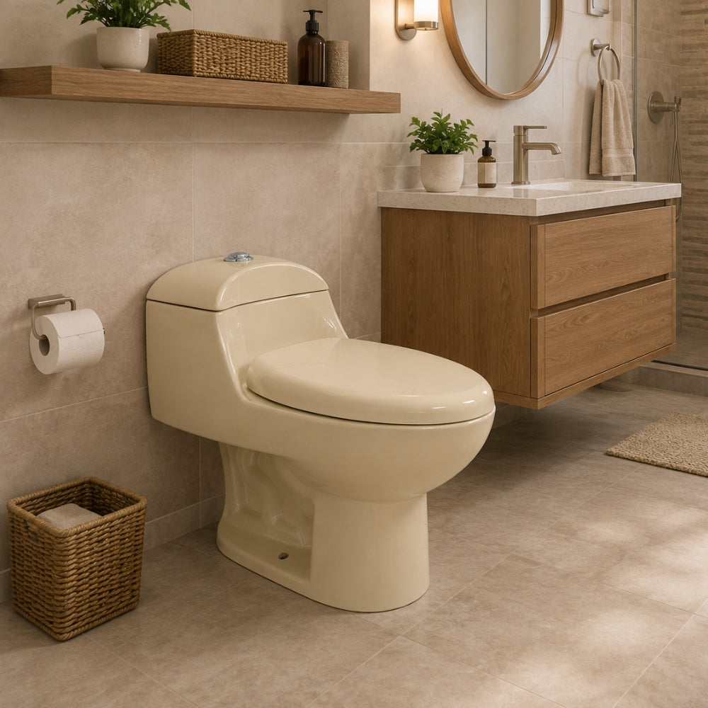 INODORO UNA PIEZA ELONGADO COLOR BEIGE BALTIC SR-1002