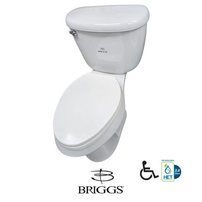 INODORO DOS PIEZAS ELONGADO COLOR BLANCO MAXIMA PLUS BRIGGS