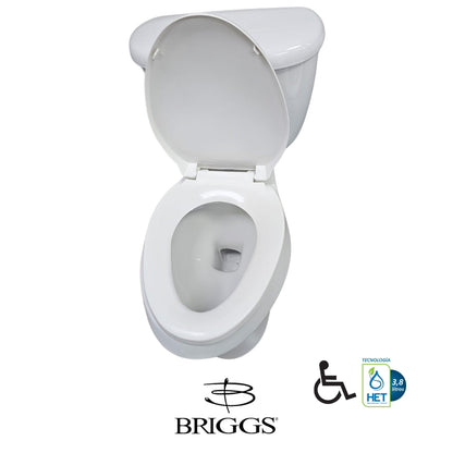 INODORO DOS PIEZAS ELONGADO COLOR BLANCO MAXIMA PLUS BRIGGS