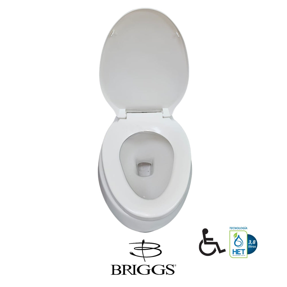 INODORO DOS PIEZAS ELONGADO COLOR BLANCO MAXIMA PLUS BRIGGS