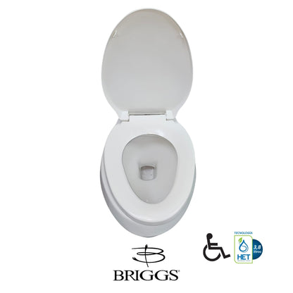 INODORO DOS PIEZAS ELONGADO COLOR BLANCO MAXIMA PLUS BRIGGS
