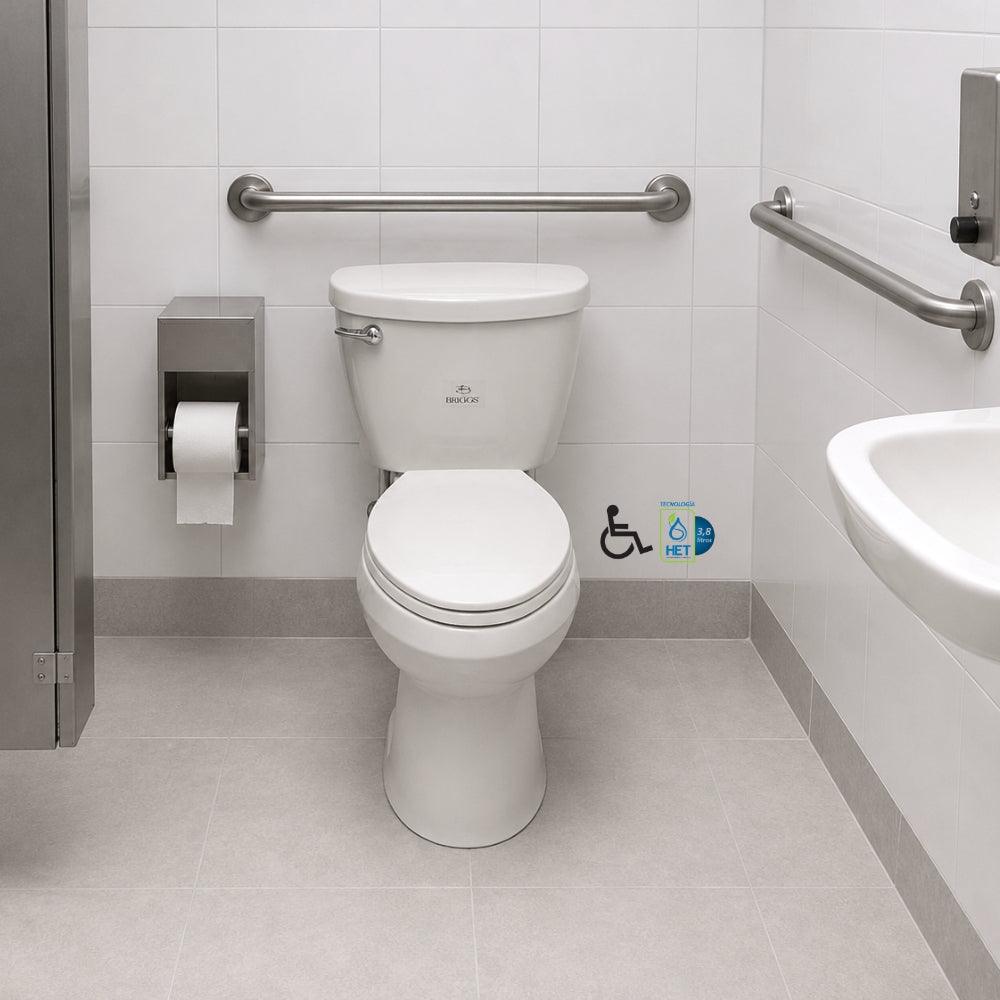 INODORO DOS PIEZAS ELONGADO COLOR BLANCO MAXIMA PLUS BRIGGS