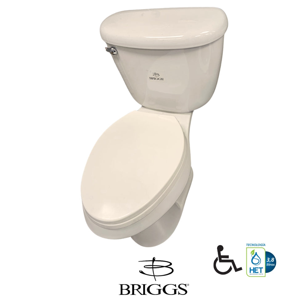 INODORO DOS PIEZAS ELONGADO COLOR BONE MAXIMA PLUS BRIGGS