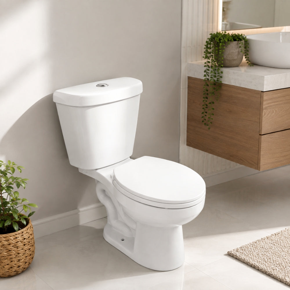 INODORO DOS PIEZAS REDONDO COLOR BLANCO BALTIC AQUARIUS SR-133A