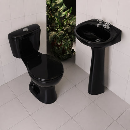 INODORO FV DOS PIEZAS MILÁN ESTÁNDAR SIMPLE DESCARGA BOTÓN NEGRO E116-S-NE