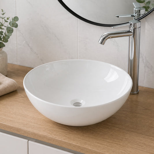 LAVAMANOS DE SOBREPONER HE-V17 BLANCO 415X415X135MM