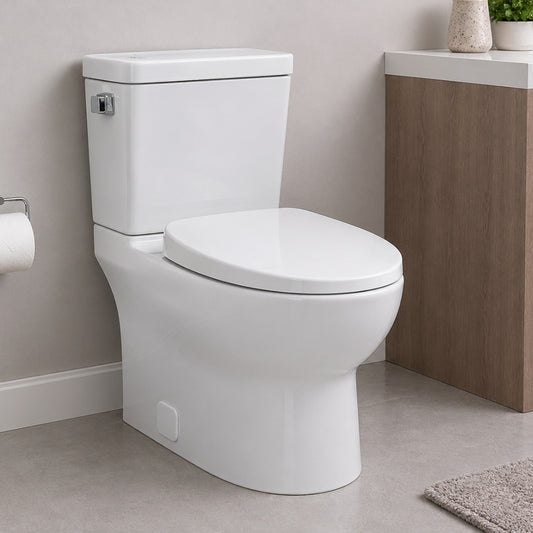 INODORO DOS PIEZAS ELONGADO  HE-2160 COLOR BLANCO 725X390X800MM