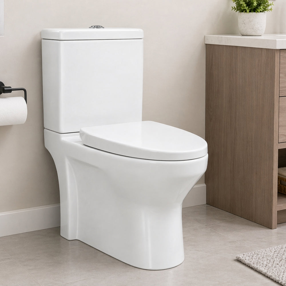 INODORO DOS PIEZAS ELONGADO HE-T809A COLOR BLANCO 40X385X680MM