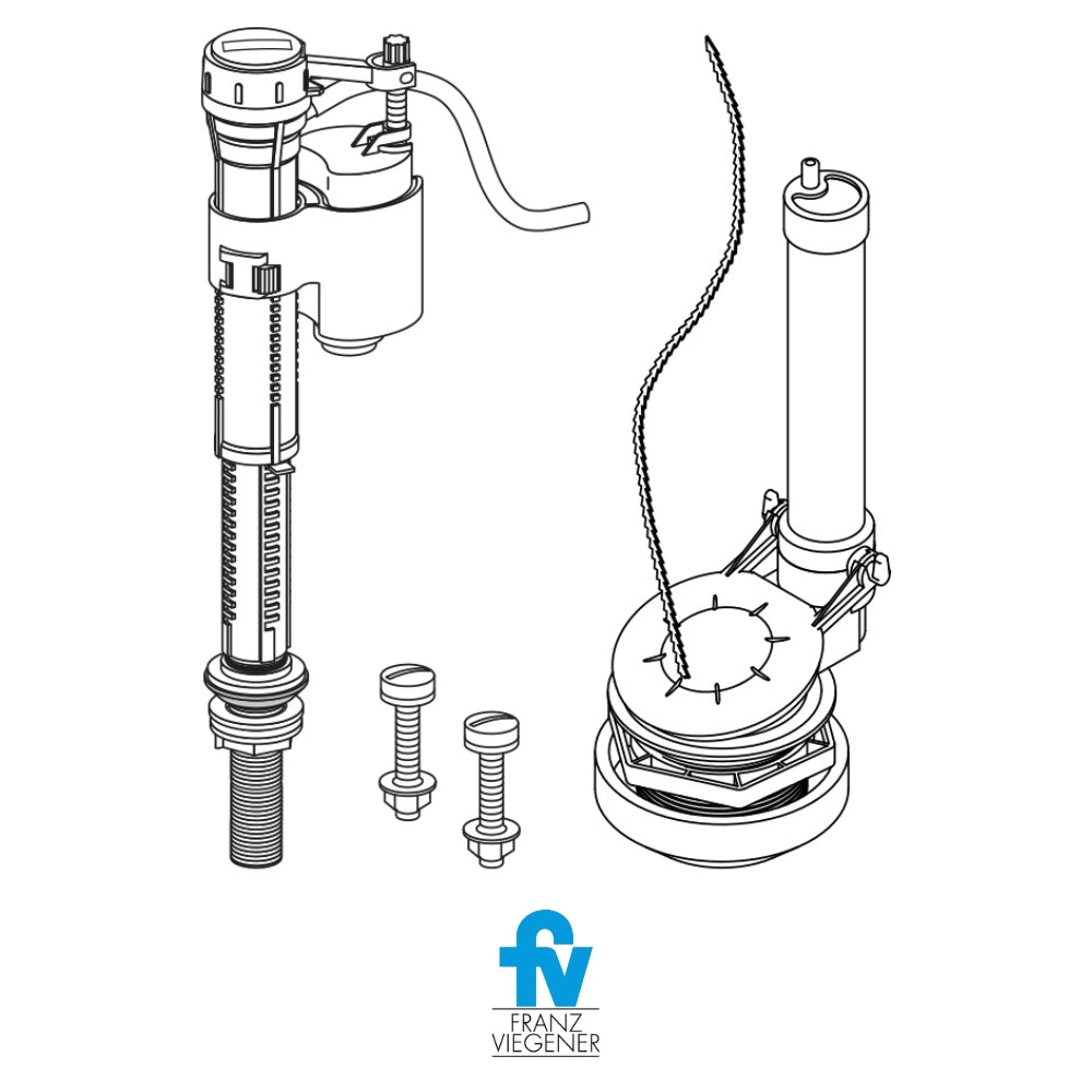 KIT REPUESTO TANQUE PARA INODOROS S/BOTON SUPERIOR SIMPLE DESCARGA E102.36-DH