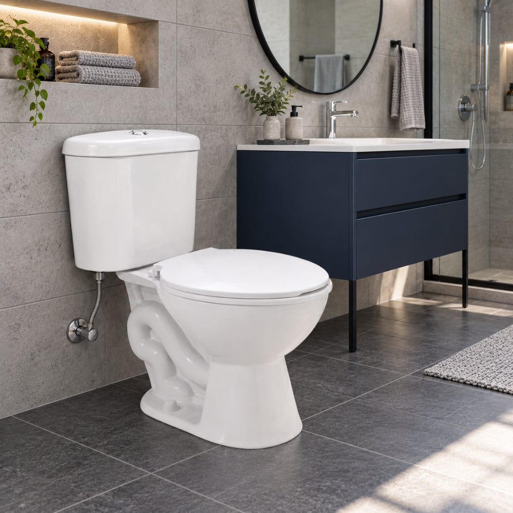INODORO DOS PIEZAS REDONDO COLOR BLANCO ANDES DUAL FLUSH EDESA