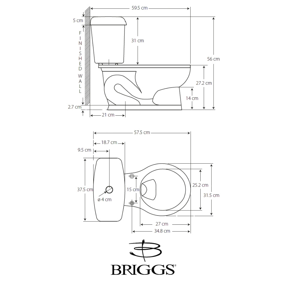 INODORO NEW KINDER DUAL FLUSH LID LOCK BRIGGS