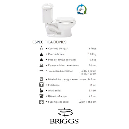 INODORO NEW KINDER DUAL FLUSH LID LOCK BRIGGS