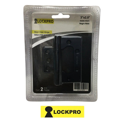 BISAGRA OMEGA NEGRA 3 Pulg X 2.5 Pulg  X 2 mm ESPESOR PAR LOCKPRO