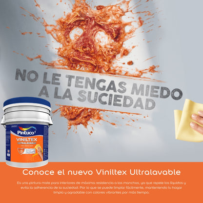 PINTURA VINILTEX ULTRALAVABLE MATE BASE WHITE  5GL (18.925L) PINTUCO